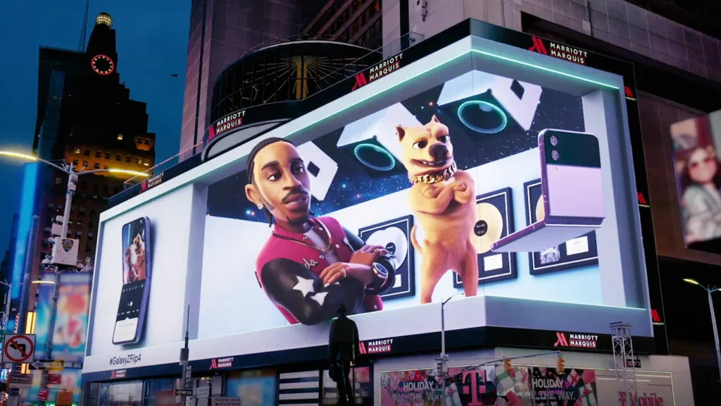samsung google 3d billboard ad