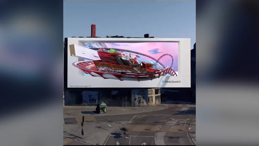 flattened 3D Anamorphic Billboard perspective