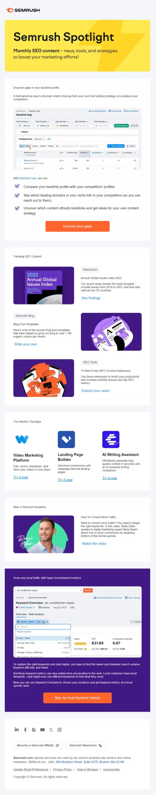 semrush spotlight mailer