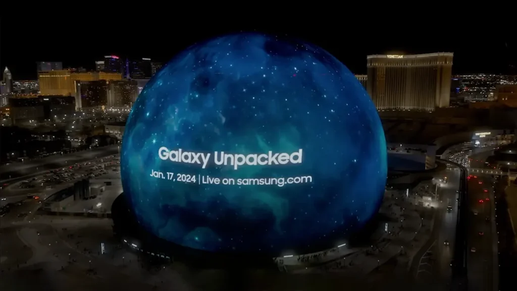 samsung las vegas sphere - galaxy unpacked