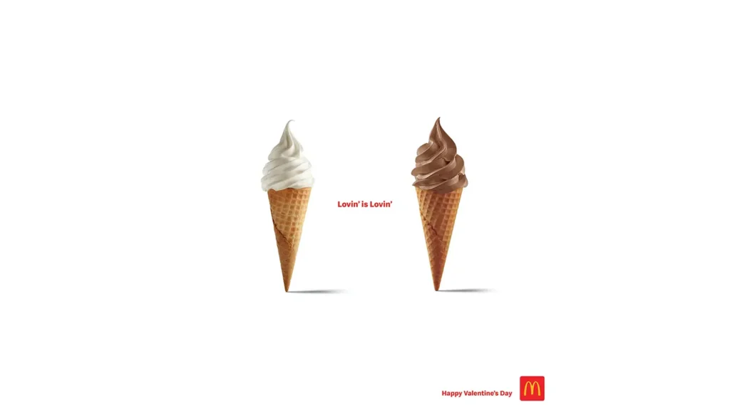 chocolate and vanila ice cream - mcd valentines day