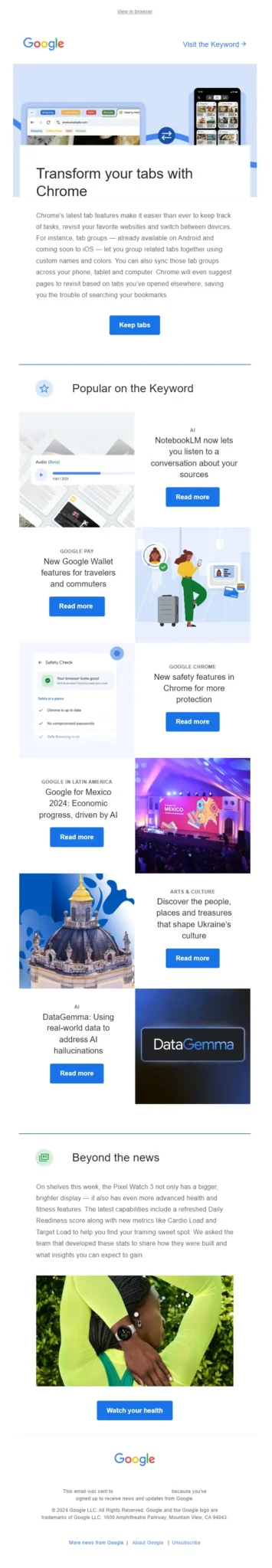 google updates email