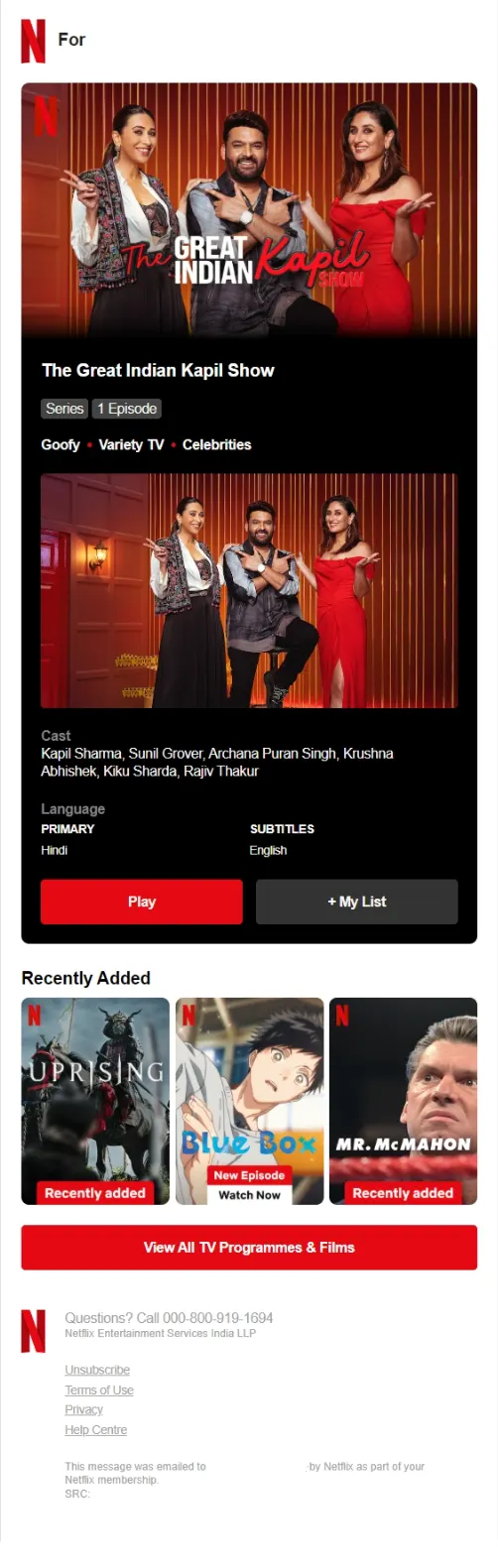 netflix - for you