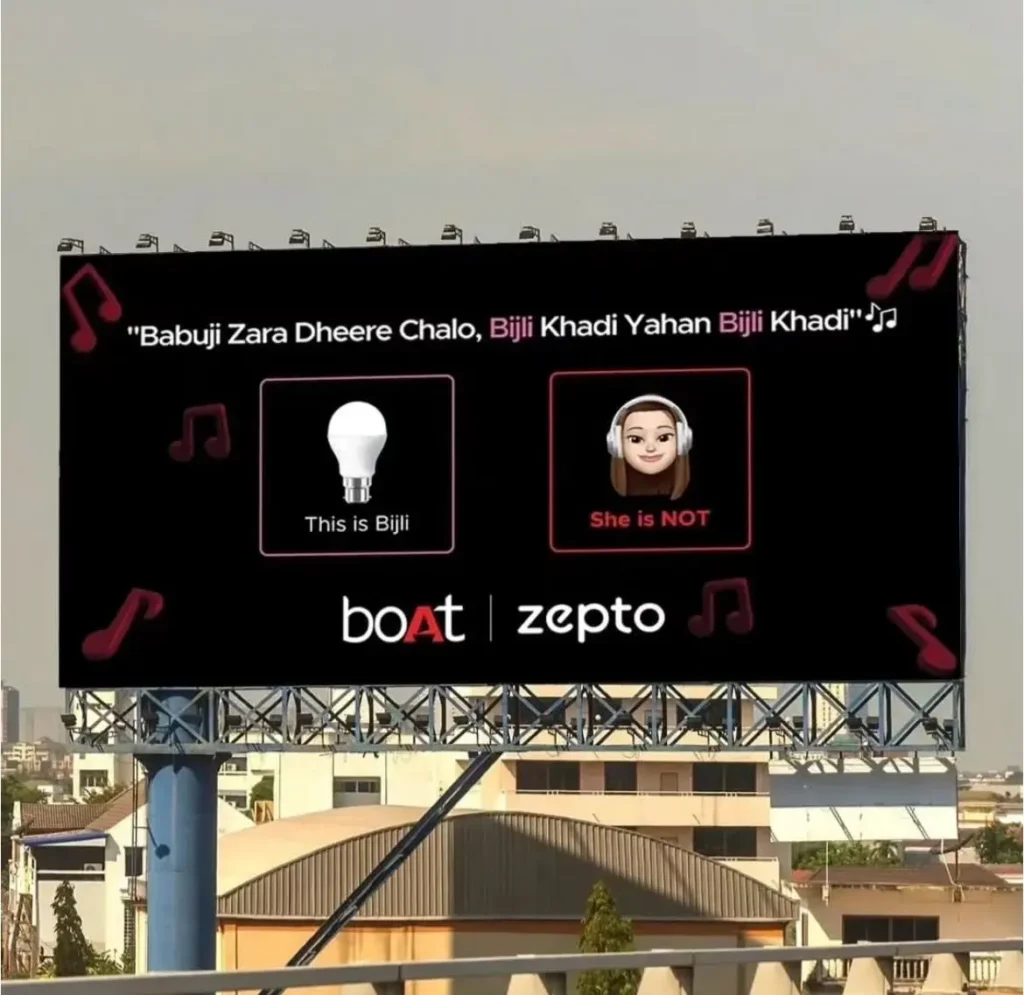 boat x zepto billboard