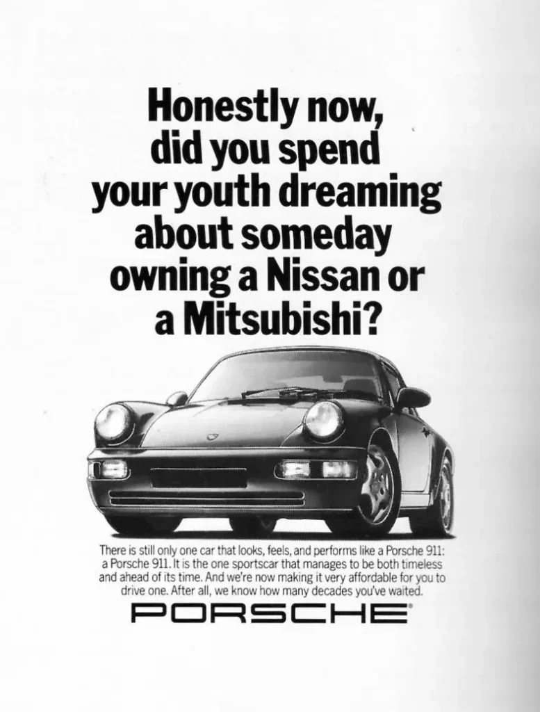 porsche witty print ad
