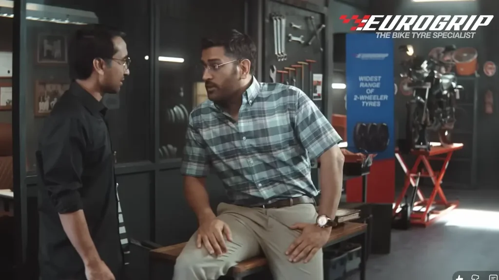 ms dhoni in eurogrip ad